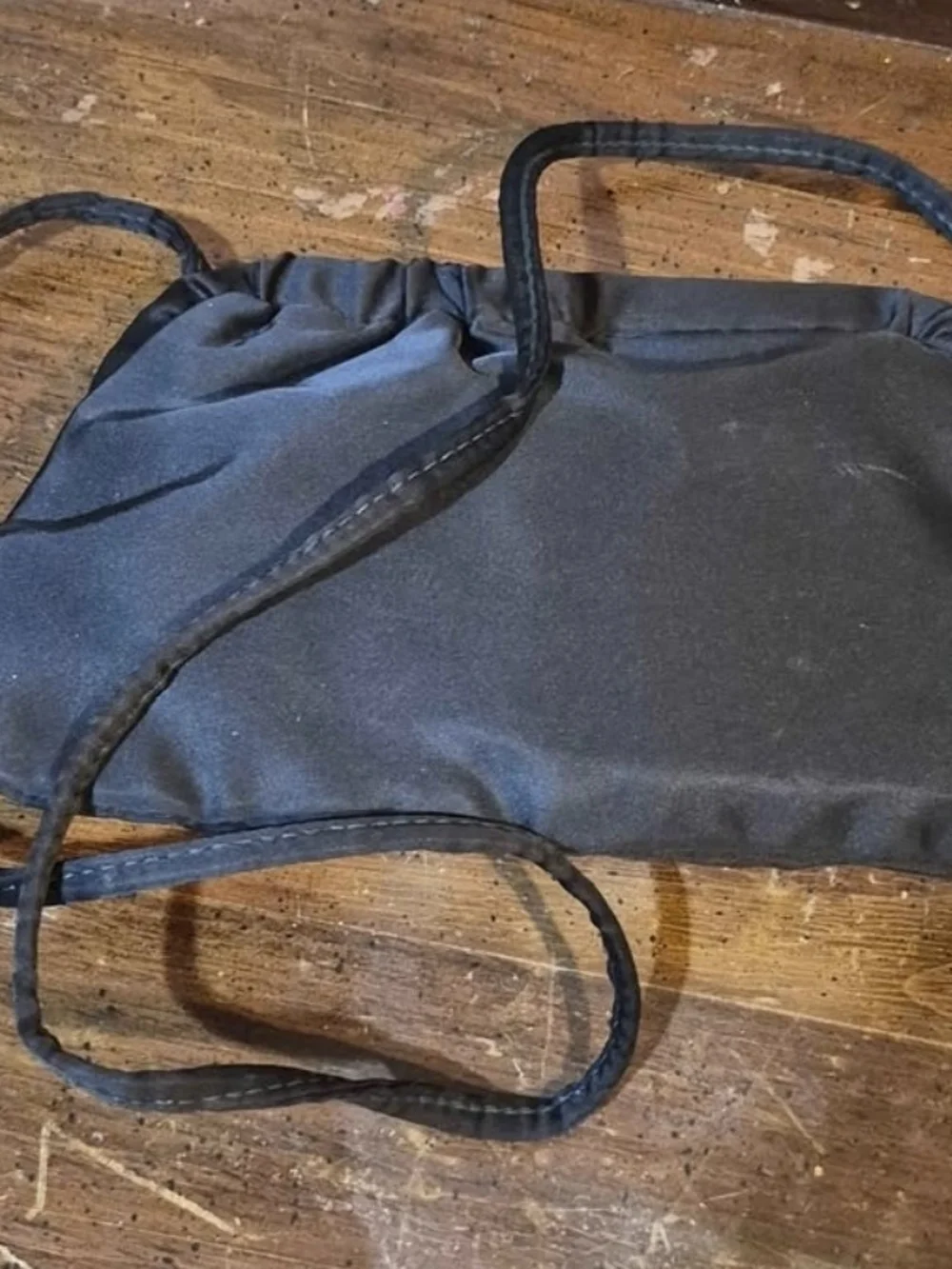 Vintage Minimalist Black Satin Ruched Evening Shoulder Bag